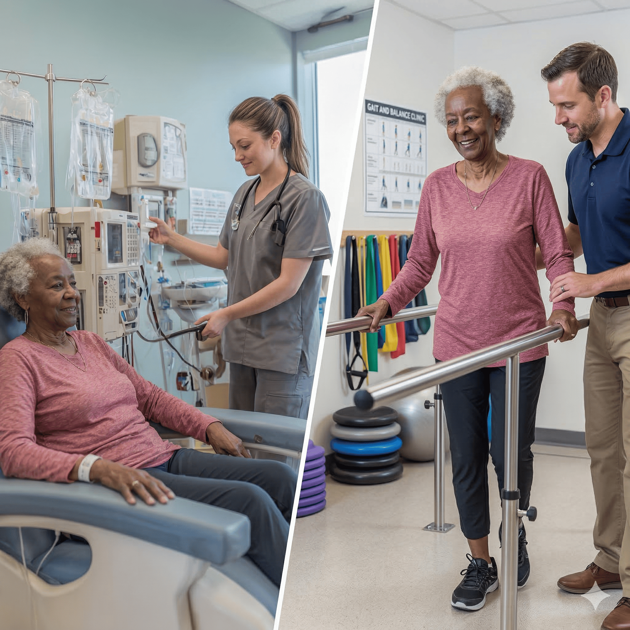 Elderly Woman Receiving Dialysis